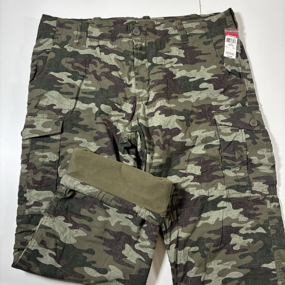 NEW Northwest Territory Pant 38x30 Camouflage Hunting Woodland Camo Fleece Lined